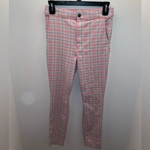 Hollister Ultra High-Rise Advanced Stretch Small Pink Plaid Pants